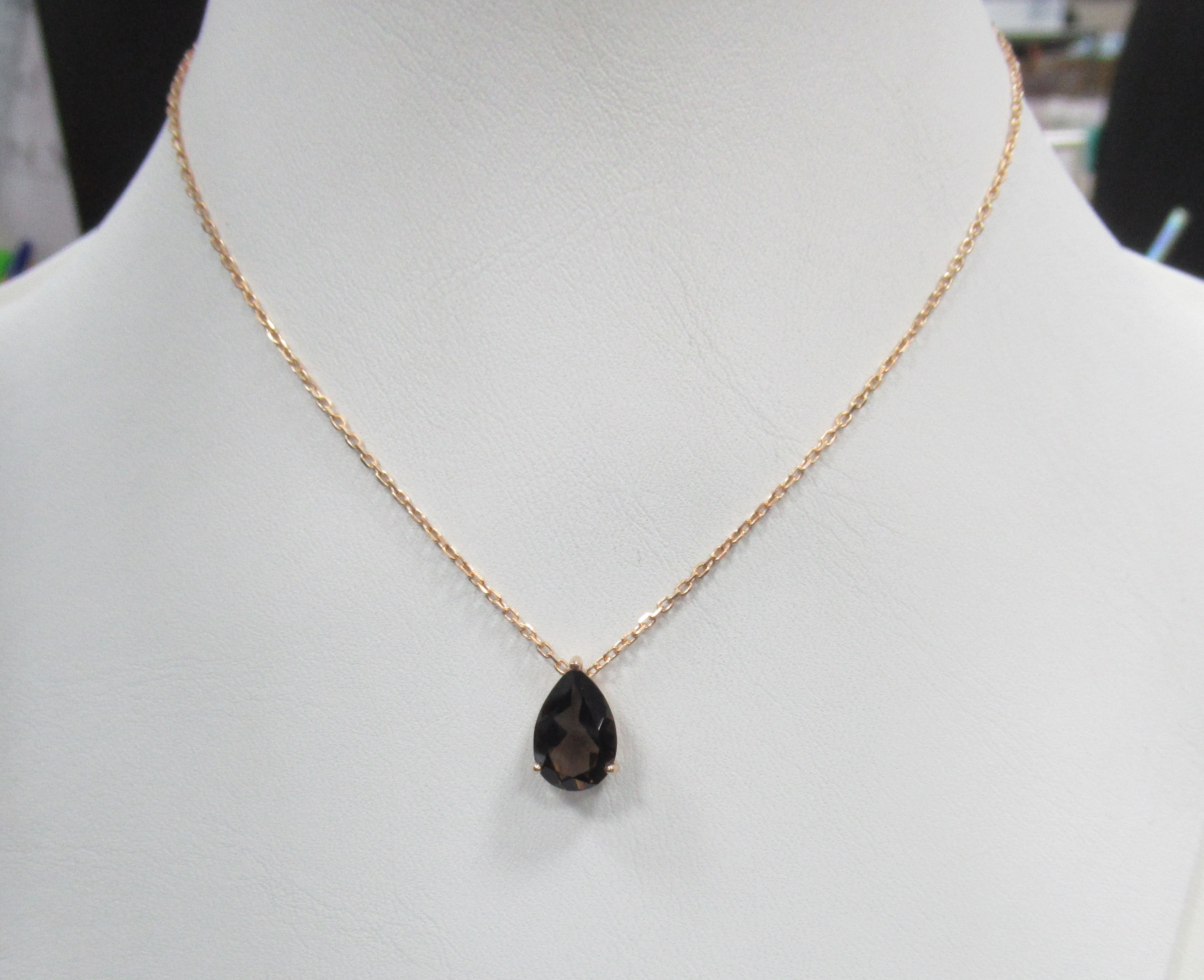 Серебряное колье с раухтопазом